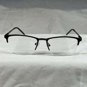 EyebuyDirect Osmosis 52-17-136 Semi-Rimless Glasses FRAMES ONLY–‎ Black Metal